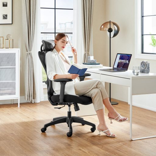 SONGMICS Irodai Szék, Ergonomikus Íróasztali Szék, Számítógépes Szék, Hálós Szék,