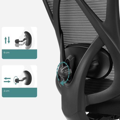 SONGMICS Irodai Szék, Ergonomikus Íróasztali Szék, Számítógépes Szék, Hálós Szék,