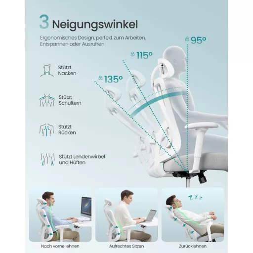 Irodai ergonomikus szék, állítható hálós háttámlával, galambszürke szövet