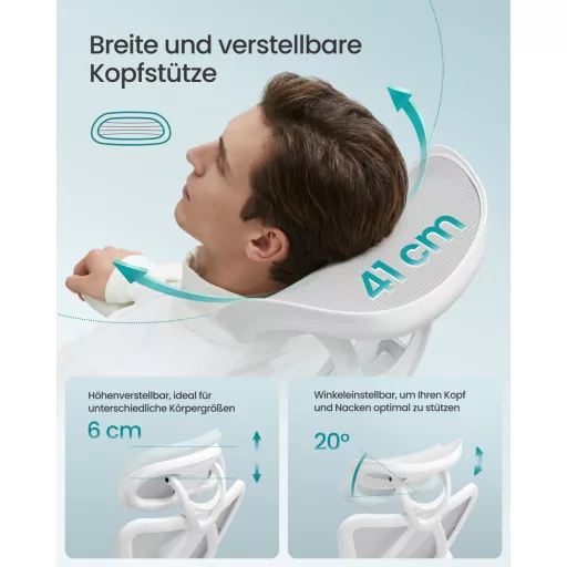 Irodai ergonomikus szék, állítható hálós háttámlával, galambszürke szövet