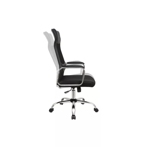 Irodai ergonomikus szék, fej- és deréktámasszal, fekete