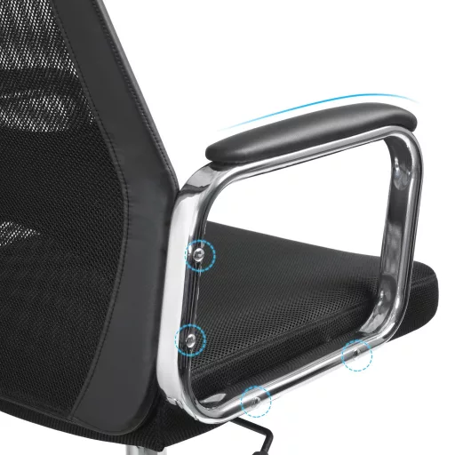Irodai ergonomikus szék, fej- és deréktámasszal, fekete