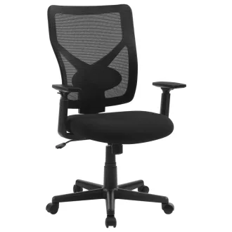   Irodai ergonomikus szék, állítható deréktámasszal és kartámasszal, fekete