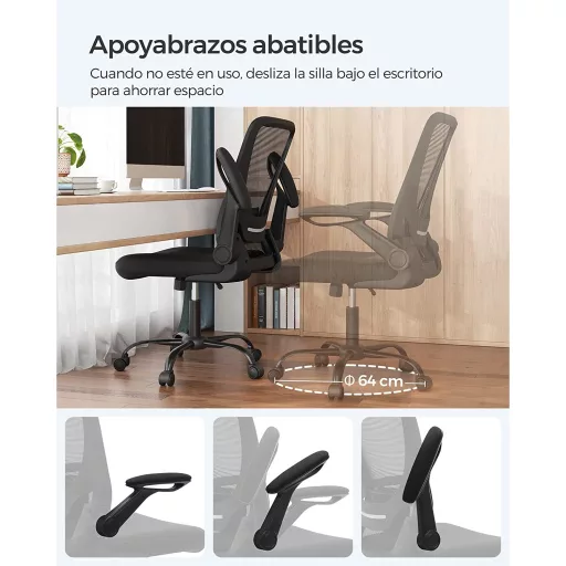 Irodai ergonomikus szék, deréktámasszal és hintázó funkcióval, fekete