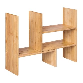 SONGMICS Asztali Rendező, 3 Alkalmazkodó Modul, Helytakarékos DIY Asztali Polc, Kis Könyvespolc