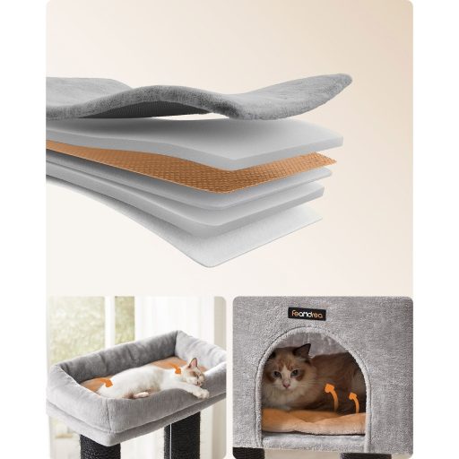 Feandrea Macskafa Nagy Macskáknak, Masszív Macskatorony Önbemelegítő Párnákkal, 2