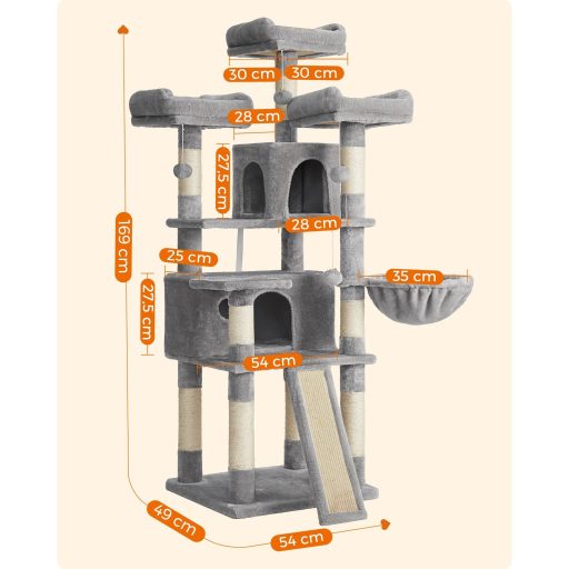 FEANDREA Macskafa, XXL Macskakondó 172 cm, Világosszürke PCT019W01