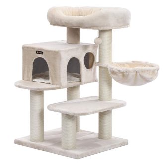 FEANDREA Macskafa, Macskatorony XXL Plüss Pihenővel, Macskakondó Állítható Egységekkel,