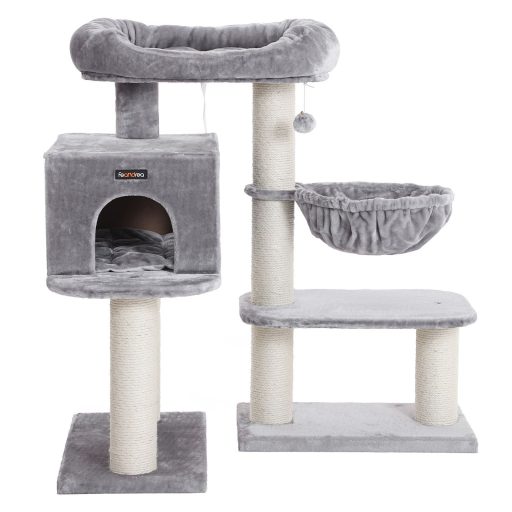 FEANDREA Macskafa, Macskatorony XXL Plüss Pihenővel, Macskakondó Állítható Egységekkel,