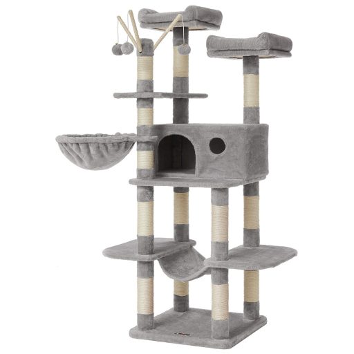 FEANDREA Macskafa, XXL Macskakondó, 164 cm, Világosszürke PCT087W01