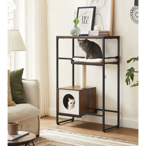 FEANDREA PCT112X01 Macskakaparó Oszlop 2 az 1-ben Bútor Vintage Barna