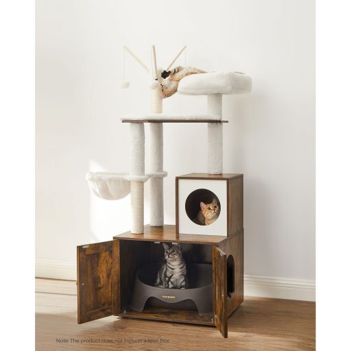 FEANDREA PCT113X01 Macskakaparó oszlop alomtálcával, vintage barna
