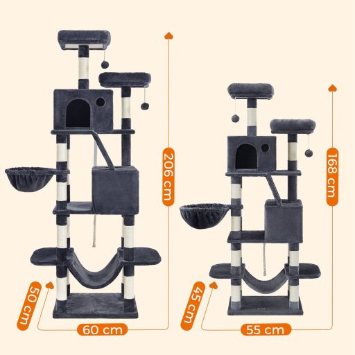 FEANDREA Nagy Macskakaparó Oszlop M Macskakaparó Oszlop 168 cm Magas Macskafa 13 Kaparó Oszloppal