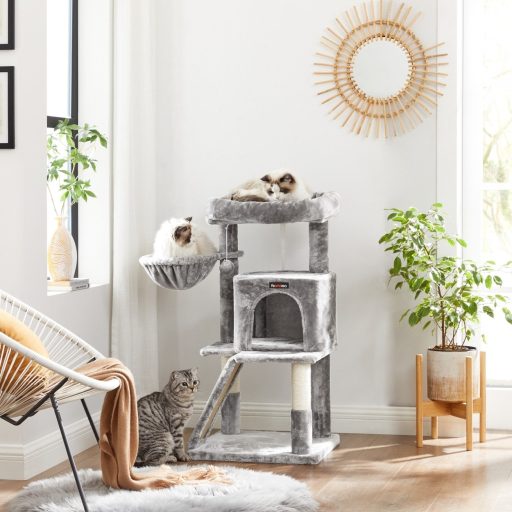 FEANDREA Macskafa, Macskatorony, Szélesített Fekhely Nagy Macskáknak, Világosszürke PCT51W