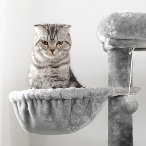 FEANDREA Macskafa, Macskatorony, Szélesített Fekhely Nagy Macskáknak, Világosszürke PCT51W