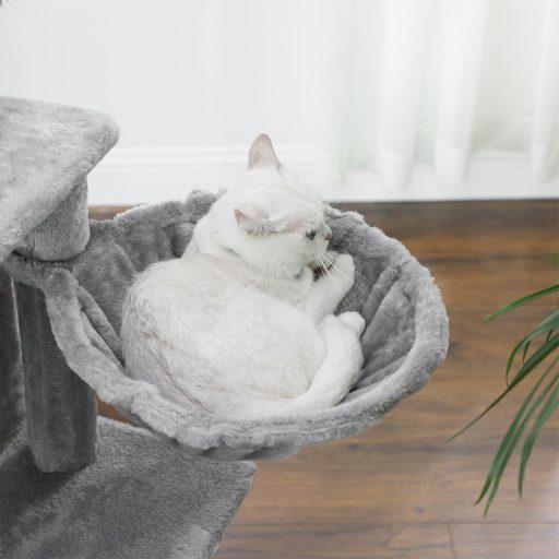 FEANDREA Többszintes Macskafa, 110 cm Macskatorony, Macskakondó, Világosszürke PCT52W