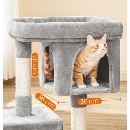 FEANDREA Macskafa, Kompakt Macskakondó 2 Barlanggal, Világosszürke PCT61W