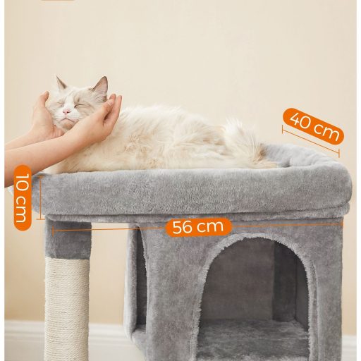 FEANDREA Macskafa, Kompakt Macskakondó 2 Barlanggal, Világosszürke PCT61W