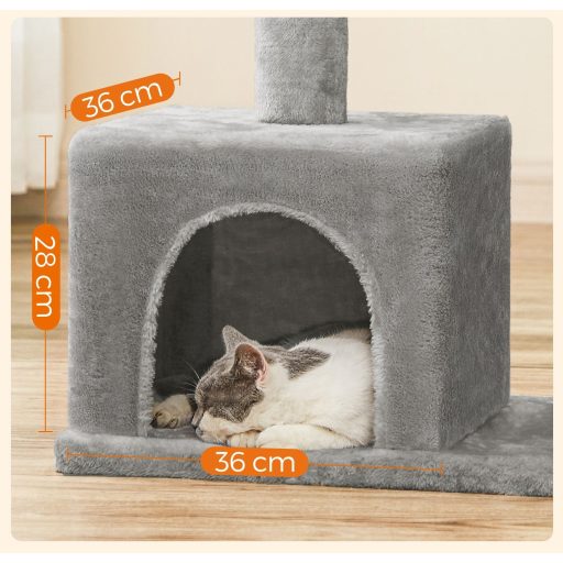 FEANDREA Macskafa, Kompakt Macskakondó 2 Barlanggal, Világosszürke PCT61W