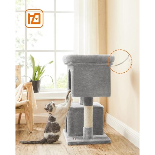 FEANDREA Macskafa, Kompakt Macskakondó 2 Barlanggal, Világosszürke PCT61W