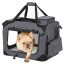 FEANDREA kutyahordozó, összecsukható szövet kisállathordozó, 60 x 42 x 42 cm, szürke