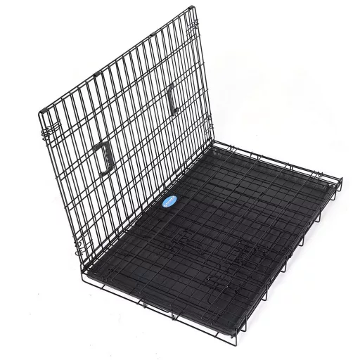 FEANDREA Kutya Ketrec, Összecsukható, 107 cm, 2 Ajtó, XL, Fekete PPD42H