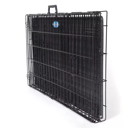 FEANDREA Kutya Ketrec, Összecsukható, 107 cm, 2 Ajtó, XL, Fekete PPD42H