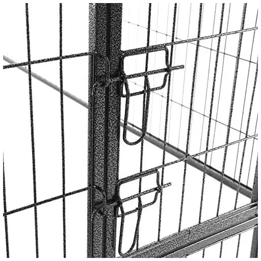 FEANDREA 8-paneles kisállat játszótér, masszív kutya elkerítés, 77 x 100 cm, szürke PPK81G