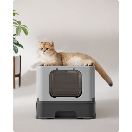 Feandrea Rejtett Macskaalom Doboz, Macskaalom Tálca Fedéllel, Kihúzható Tálca, Lapát, Kefe,