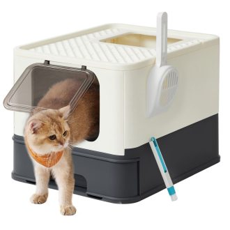 Feandrea Zárt Macskaalom Doboz, Macskatoalett Ház, Kivehető Tálca, Lapát, Kefe, Nagy Macskák