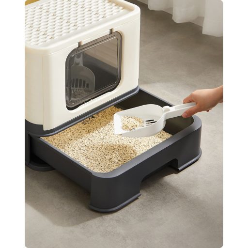 Feandrea Zárt Macskaalom Doboz, Macskatoalett Ház, Kivehető Tálca, Lapát, Kefe, Nagy Macskák