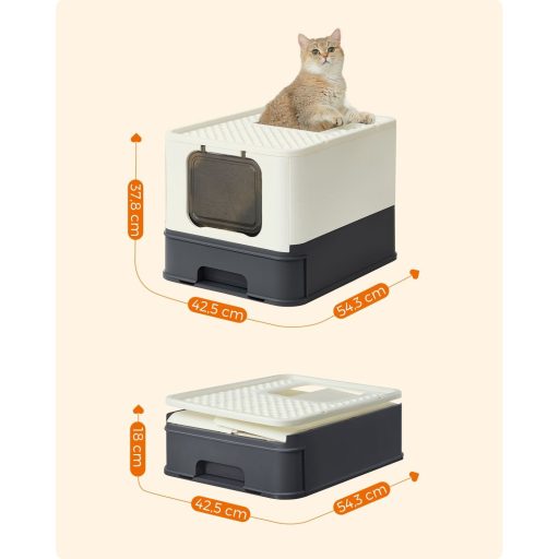 Feandrea Zárt Macskaalom Doboz, Macskatoalett Ház, Kivehető Tálca, Lapát, Kefe, Nagy Macskák