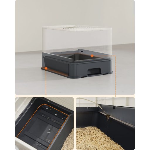 Feandrea Zárt Macskaalom Doboz, Macskatoalett Ház, Kivehető Tálca, Lapát, Kefe, Nagy Macskák