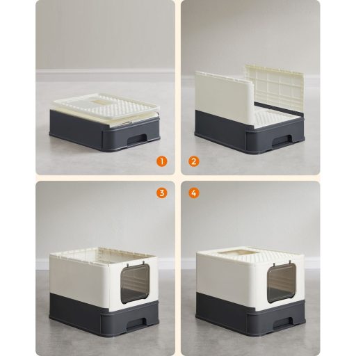 Feandrea Zárt Macskaalom Doboz, Macskatoalett Ház, Kivehető Tálca, Lapát, Kefe, Nagy Macskák