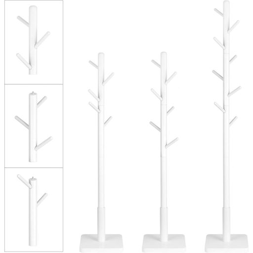 VASAGLE Ruhafogas, Tömörfa Kabáttartó, Szabadon Álló Előszobai Fogas 8 Akasztóval