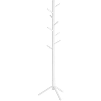 VASAGLE Álló Ruhafogas, Tömörfa Ruhafogas, Fa Alakú Ruhafogas 8 Akasztóval, 3 Magassági