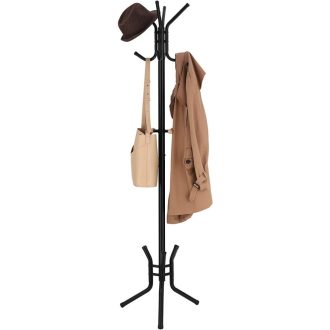 SONGMICS Stílusos Fém Ruhafogas Állvány 12 akasztóval 176 cm Fekete RCR17B