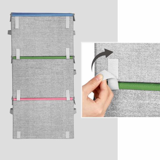 SONGMICS Gyerek Tároló Szervezők, 3 darabos készlet, Egymásra rakható Játéktároló Dobozok,