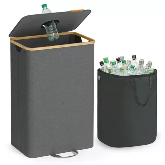 Szelektív hulladékgyűjtő pet palackoknak, 100 L, szürke