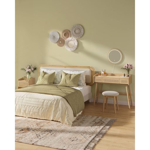 SONGMICS HOME BOHOVEN kollekciós fésülködőasztal tükörrel és világítással, 3 fiókos,