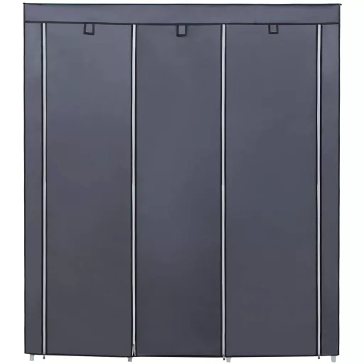 SONGMICS Vászon Gardrób Hálószobai Bútor Szekrény Ruhatároló Szervező Szürke 175 x 150 x